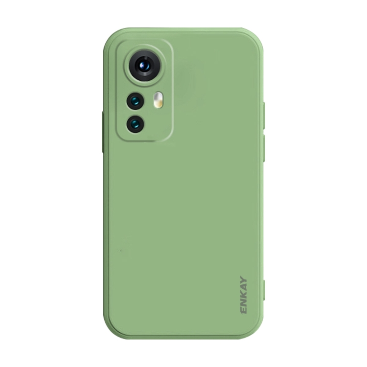 

For Xiaomi 12 Pro / 12S Pro ENKAY Liquid Silicone Soft Shockproof Phone Case(Light Green)