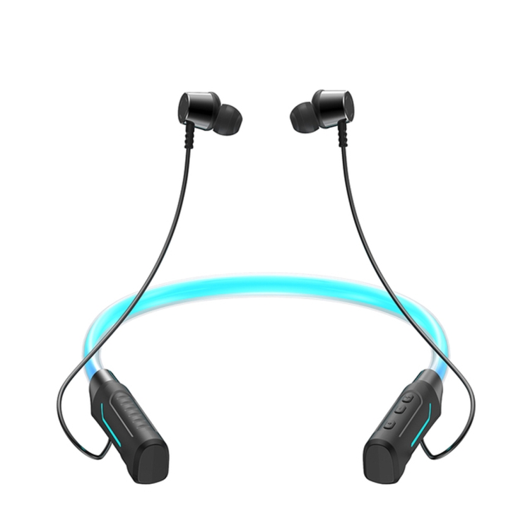 

JG4 Flashing LED Neck-mounted Stereo Bluetooth Wireless Earphone(Black)
