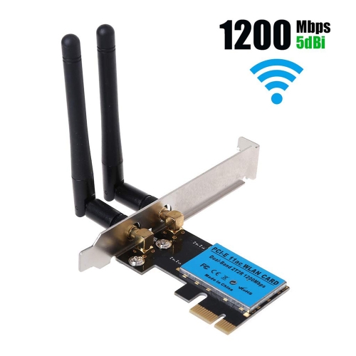 

1200Mbps 5G / 2.4G Dual Band PCIe Wireless Network Card