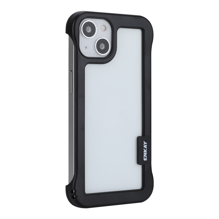 

ENKAY Frameless Hollow Shockproof PC Case for iPhone 13(Black)