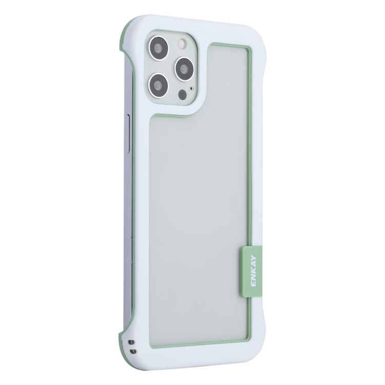 

ENKAY Frameless Hollow Shockproof PC Case for iPhone 12 Pro Max(White)