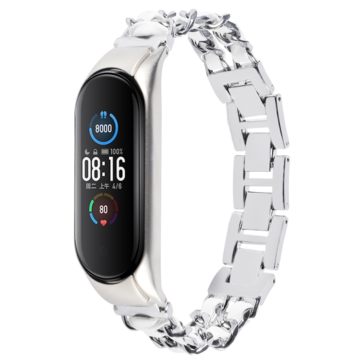 

For Xiaomi Mi Band 5 / 6 Stainless Steel Watch Strap(Silver)