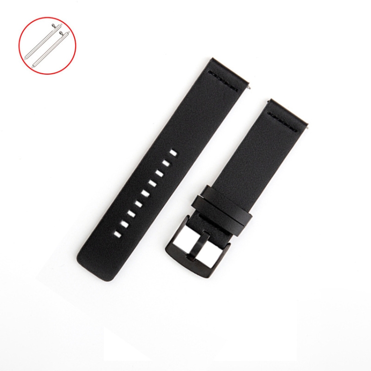 

For Samsung Galaxy Watch 42mm Leather Watch Band(Black)