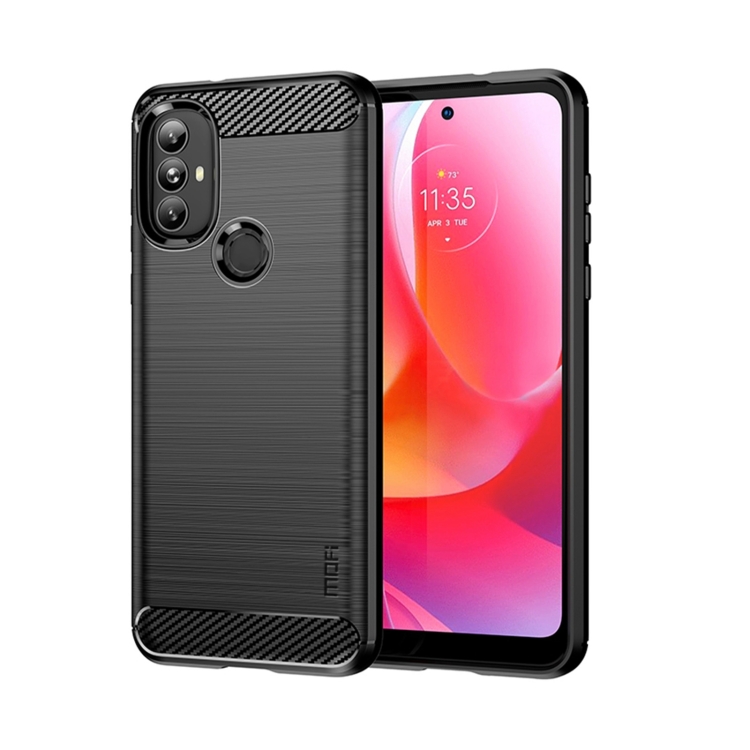 

For Motorola Moto G Power 2022 MOFI Gentleness Brushed Carbon Fiber Soft TPU Case(Black)