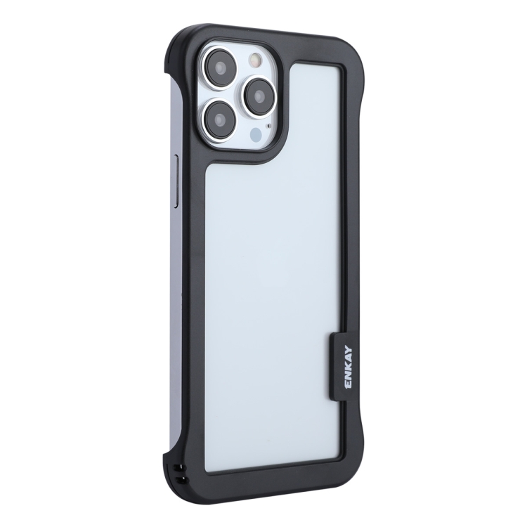 

ENKAY Frameless Hollow Shockproof PC Case for iPhone 13 Pro(Black)