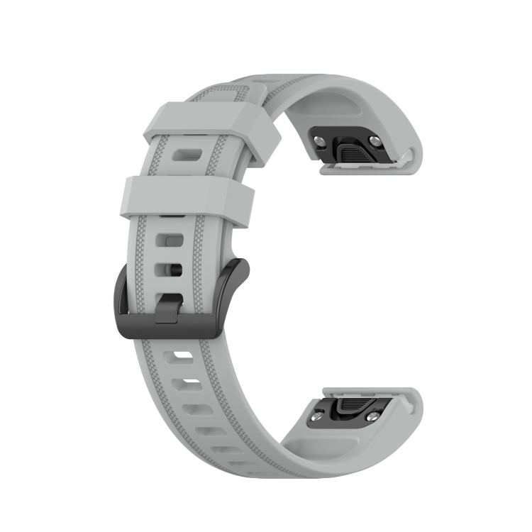 

For Garmin Fenix 7S Silicone Sports Pure Color Strap(Gray)