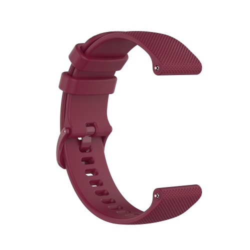 

For Amazfit GTR 42mm Checkered Silicone Watch Band(Wine red)