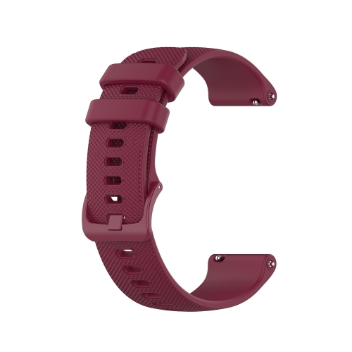 

For Huawei Watch 3 Pro 22mm Checkered Silicone Watch Band(Wine Red)