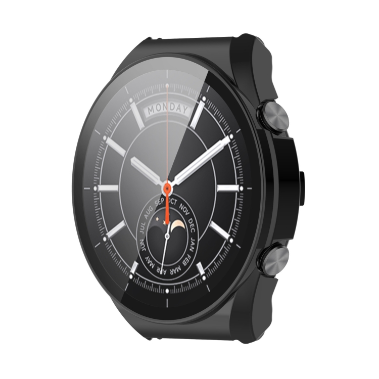 

For Xiaomi Watch S1 PC + Toughened Film Fully Enclosed Protective Case(Black)