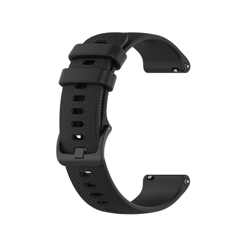 

For Samsung Galaxy Watch Active 2 40mm / 44mm 20mm Checkered Silicone Watch Band(Black)