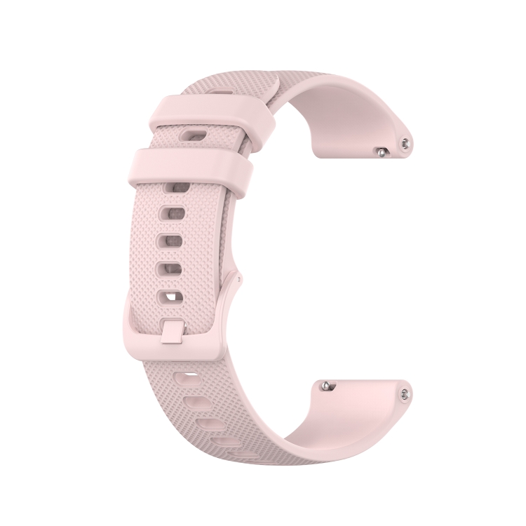 

For Xiaomi Watch Color 22mm Checkered Silicone Watch Band(Pink)