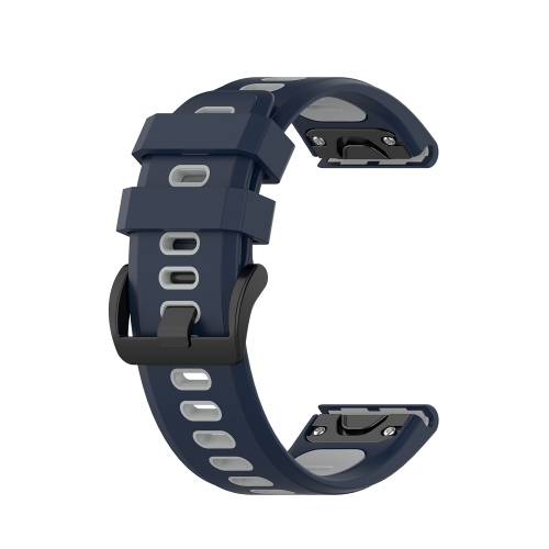 

For Garmin Fenix 7S 20mm Two-color Silicone Jack Watch Band(Blue Gray)