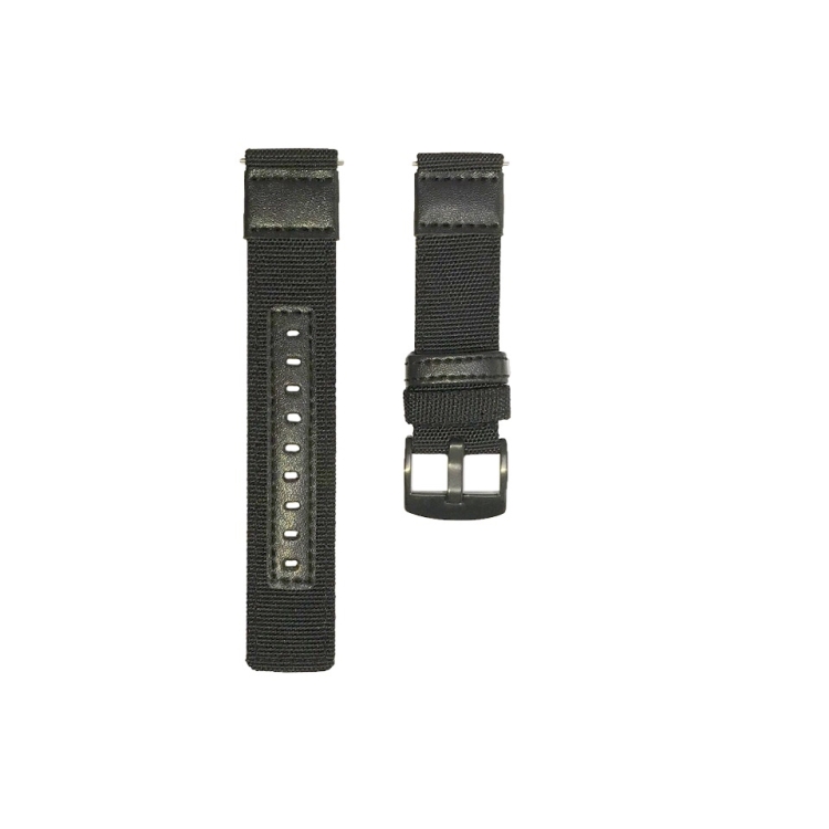 

For Garmin Forerunner 645 Music 20mm Canvas Wear-resistant Strap(Black)