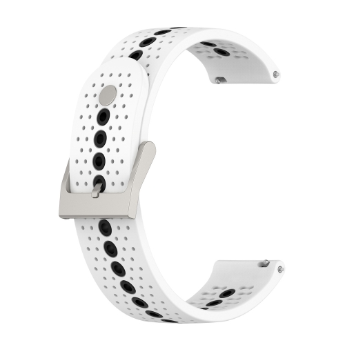 

For Garmin vivoMove Luxe 20mm Silicone Sports Strap(White Black)