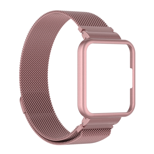 

For Xiaomi Redmi Watch 2 Lite 2 in 1 Milano Metal Strap with Watch Frame(Rose Pink)