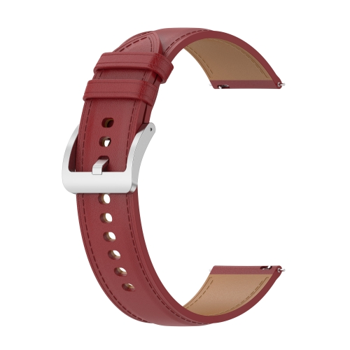 

For Huawei Watch GT2 46mm Calf Texture Sewing Thread Watchband(Red)