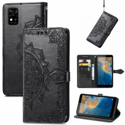 

For ZTE Blade A31 Mandala Flower Embossed Horizontal Flip Leather Phone Case(Black)