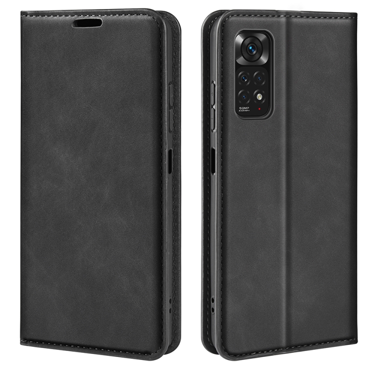 

For Xiaomi Redmi Note 11 4G / Note 11S Retro-skin Magnetic Suction Leather Phone Case(Black)