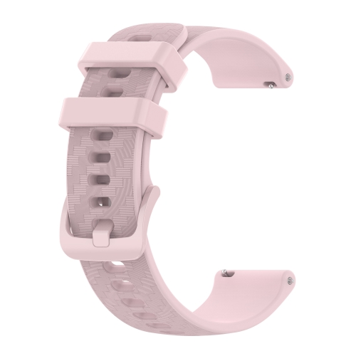 

For Samsung Galaxy Watch 4 Classic 42mm / 46mm 20mm Carbon Fiber Striped Silicone Strap(Pink)