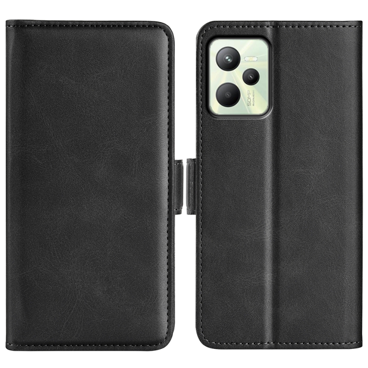 

For OPPO Realme C35 Dual-side Magnetic Buckle Leather Phone Case(Black)