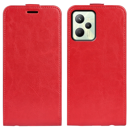 

For OPPO Realme C35 R64 Texture Vertical Flip Leather Phone Case(Red)