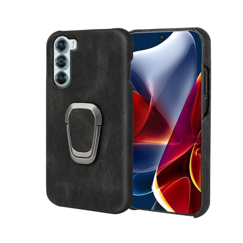 

For Motorola Moto Edge S30 Ring Holder PU Phone Case(Black)