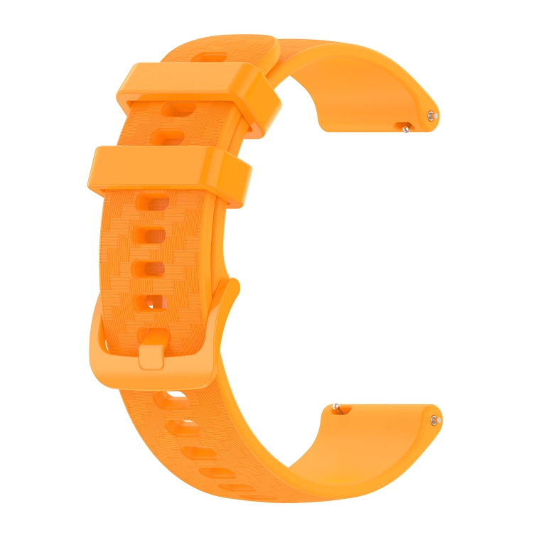 

For Garmin Vivomove3 20mm Carbon Fiber Striped Silicone Watch Band(Yellow)