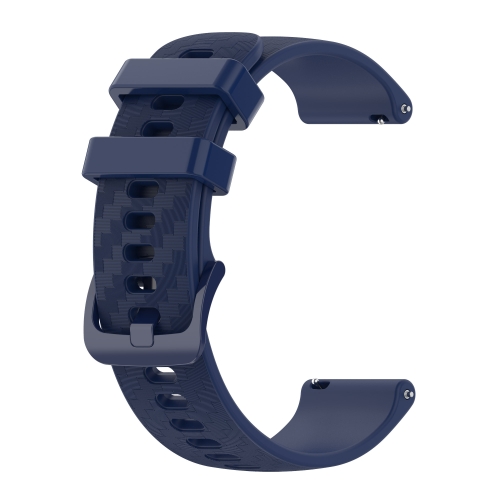 

For Garmin VivoMove Luxe 20mm Carbon Fiber Striped Silicone Strap(Blue)