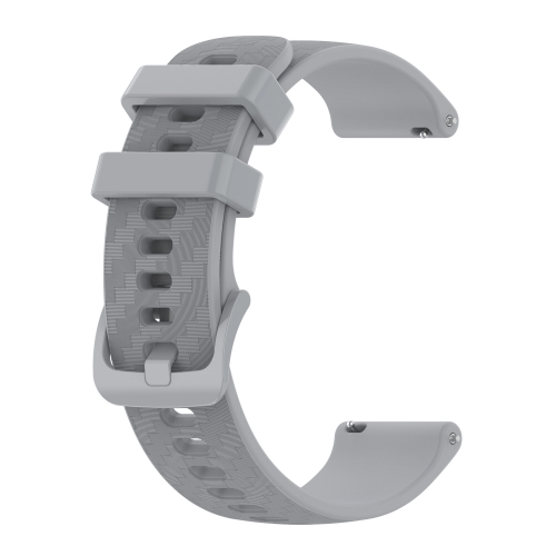 

For Garmin Vivomove Style 20mm Carbon Fiber Striped Silicone Strap(Grey)