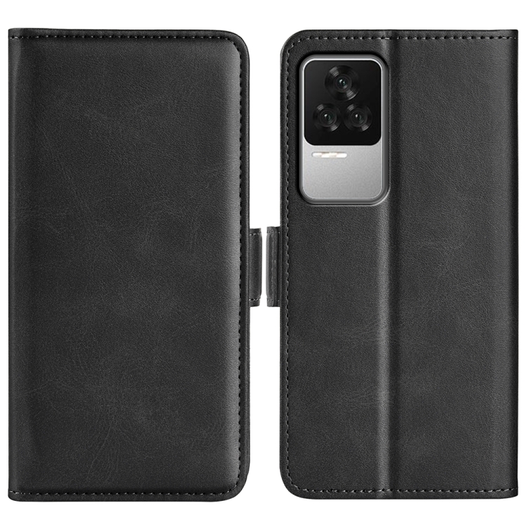 

For Xiaomi Redmi K50 Dual-side Magnetic Buckle Leather Phone Case(Black)