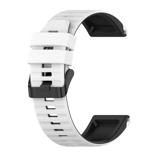 

For Garmin Fenix 6 22mm Silicone Mixing Color Watch Strap(White+black)