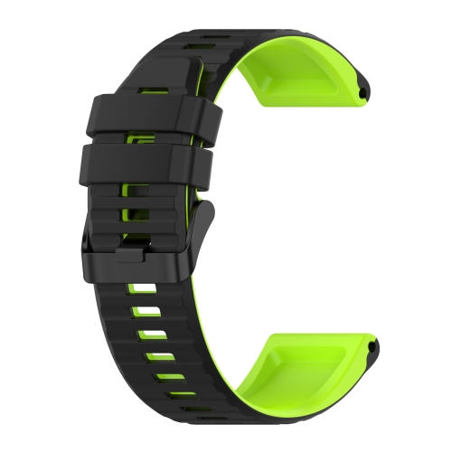 Para Garmin Fenix 3 HR 26mm Silicone mezclando color de la correa de reloj  (negro + verde)