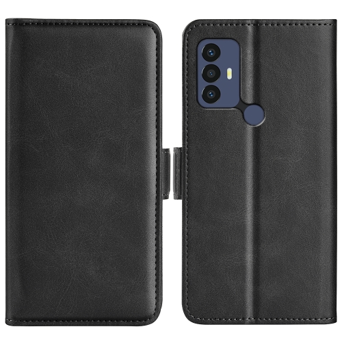 

For TCL 30 SE/305/306 Dual-side Magnetic Buckle Leather Phone Case(Black)