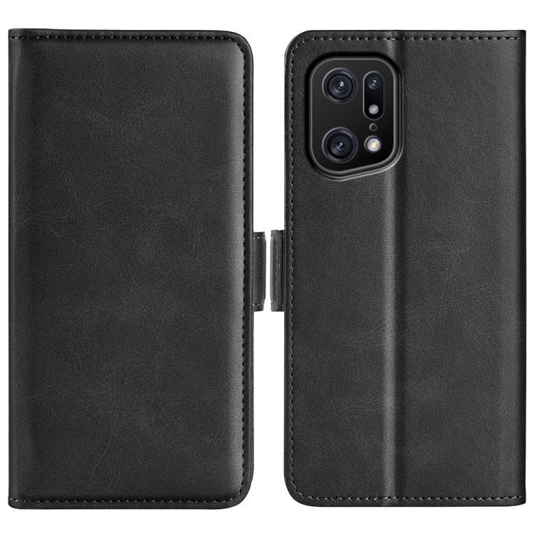 

For OPPO Find X5 Pro Dual-side Magnetic Buckle Leather Phone Case(Black)