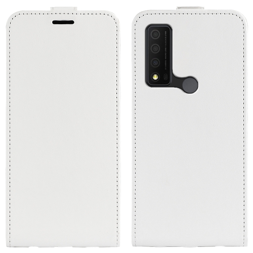 

For TCL 30V 5G R64 Texture Single Vertical Flip Leather Phone Case(White)