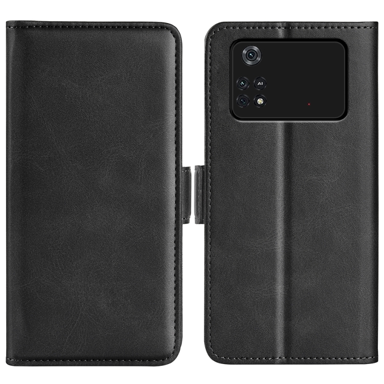 

For Xiaomi Poco M4 Pro 4G Dual-side Magnetic Buckle Horizontal Flip Leather Phone Case(Black)