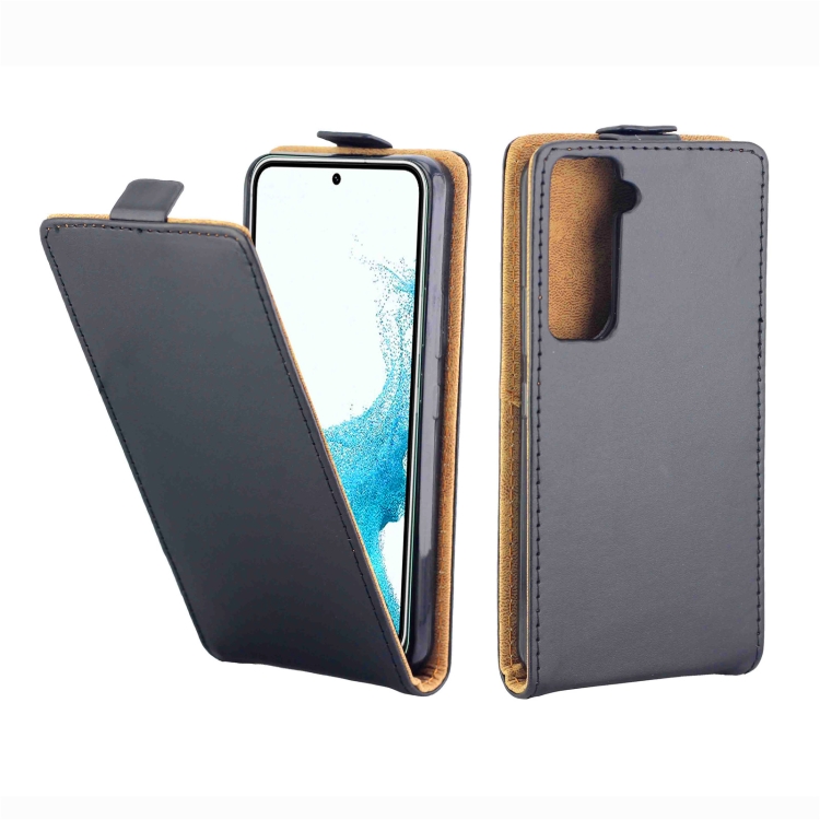 

For Samsung Galaxy S22 5G Vertical Flip Leather Phone Case with Card Slot(Black)