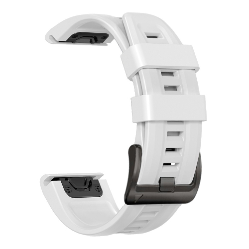 

For Garmin Fenix 6X 26mm Silicone Sport Pure Color Strap(White)