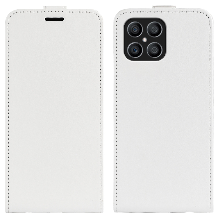

For Honor X8 R64 Texture Single Vertical Flip Leather Phone Case(White)