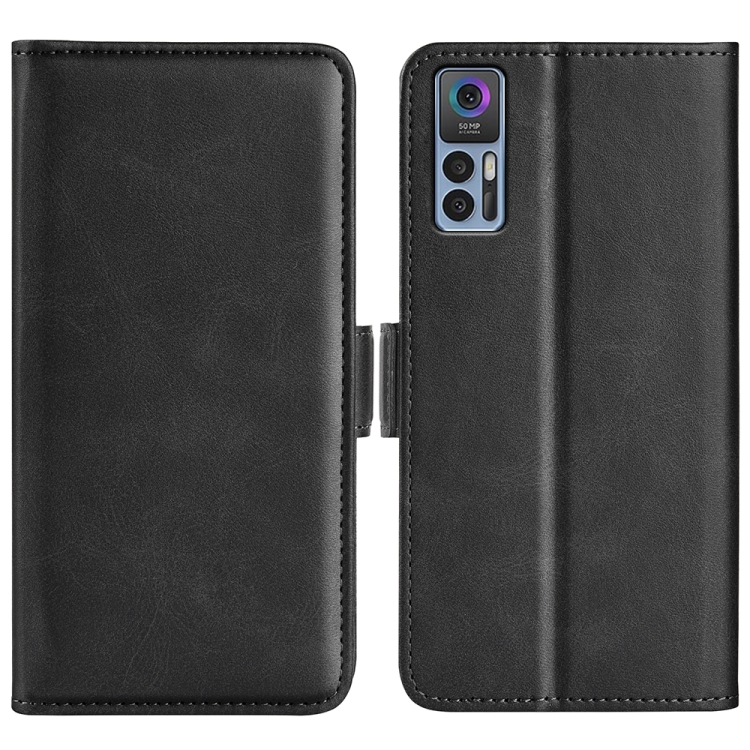 

For TCL 30 5G/ 30+ Dual-side Magnetic Buckle Leather Phone Case(Black)