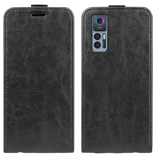 

For TCL 30 5G / 30+ R64 Texture Single Vertical Flip Leather Phone Case(Black)