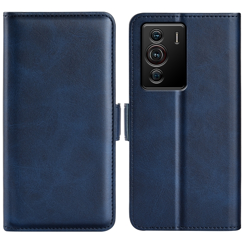 For ZTE Blade Z40 Pro Dual-side Magnetic Buckle Leather Phone Case(Dark Blue)