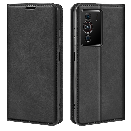 

For ZTE Blade Z40 Pro Retro-skin Magnetic Suction Leather Phone Case(Black)