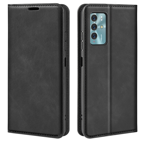 

For ZTE Blade V40 Retro-skin Magnetic Suction Leather Phone Case(Black)