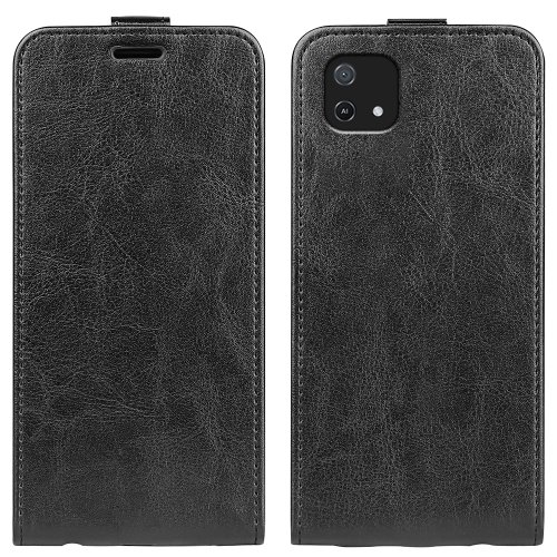 

For OPPO A16E R64 Texture Vertical Flip Leather Phone Case(Black)