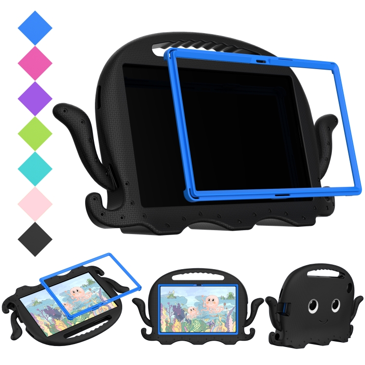 

For Samsung Galaxy Tab A7 10.4 T500 / T505 Octopus Style EVA + PC Tablet Case with Strap(Black)