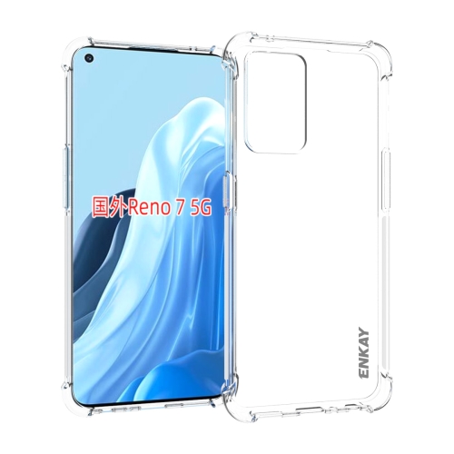 

For OPPO Reno7 5G Global ENKAY Clear TPU Shockproof Case Soft Anti-slip Cover