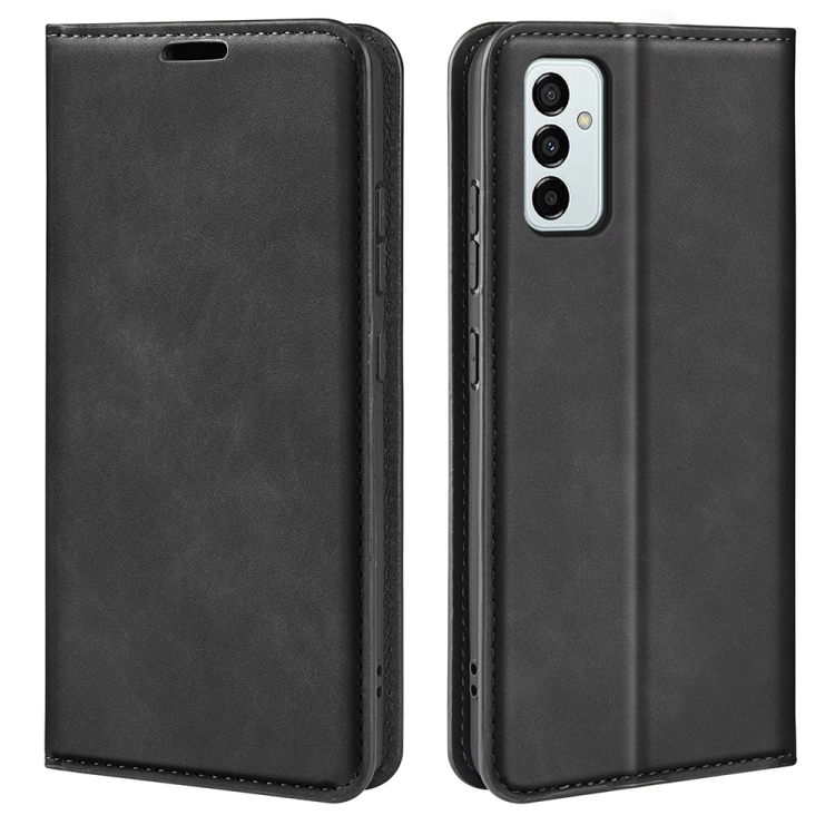

For Samsung Galaxy M23 5G Retro-skin Magnetic Suction Leather Phone Case(Black)