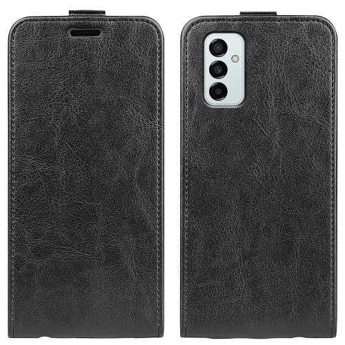 

For Samsung Galaxy M23 5G R64 Texture Single Vertical Flip Leather Phone Case(Black)