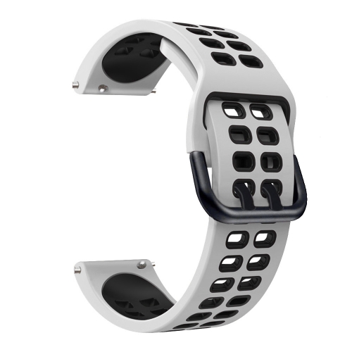 

For Garmin Venu sq 20mm Mixed-color Silicone Watch Band(White Black)